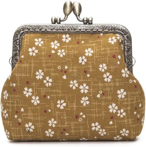 Jan&Dee Women's Sweet Cherry Blossom Exquisite Buckle Coin Purse(Yellow) in Saudi Arabia