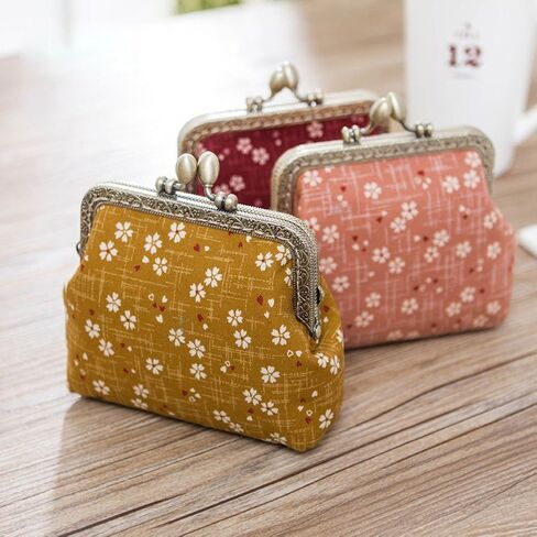Jan&Dee Women's Sweet Cherry Blossom Exquisite Buckle Coin Purse(Yellow) in Saudi Arabia