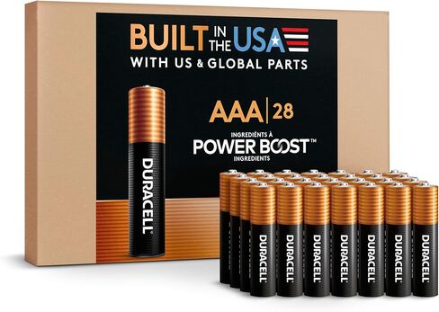 Duracell Coppertop AAA Batteries with Power Boost Ingredients, 28 Count (Pack of 1). Re-closable pack for quick, easy access and organized storage. Triple A Battery with Long-lasting Power in Kuwait