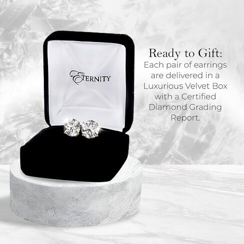Certified .25-4.0 Carat Lab Grown Diamond Earrings in 14K Gold, Premium Collection of Diamond Stud Earrings for Women and Men, Quality Studs Made in USA in Saudi Arabia