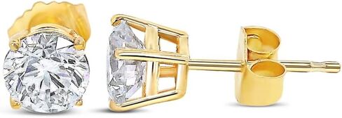Certified .25-4.0 Carat Lab Grown Diamond Earrings in 14K Gold, Premium Collection of Diamond Stud Earrings for Women and Men, Quality Studs Made in USA in Saudi Arabia