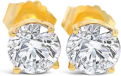 Certified .25-4.0 Carat Lab Grown Diamond Earrings in 14K Gold, Premium Collection of Diamond Stud Earrings for Women and Men, Quality Studs Made in USA in Saudi Arabia