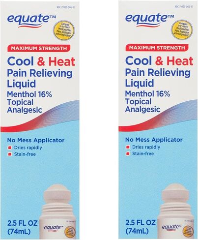Equate Maximum Strength Cool & Heat, Equate Cool & Heat Pain Relief, Joint Pain Relief, 2.5 fl. oz, Pack of 2 in Saudi Arabia