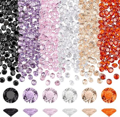 PH PandaHall 180pcs 6 Colors CZ Zirconia Gems, 4mm Grade A Faceted Cubic Zirconia Stone Rhinestone Gems Small Zirconia Gems Cabochons Loose Stones for Earring Bracelet Nail Art DIY Jewelry Making in Saudi Arabia