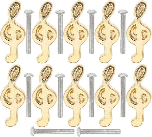 Garneck 10pcs Musical Note Cabinet Drawer Knobs Metal Single Hole Pulls for Kitchen Wardrobe Doors Cupboards Stylish Furniture Handles with Smooth Edges in Saudi Arabia