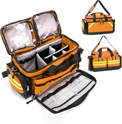 Empty Medical Bag First Aid Bag Home Health,First Aid Storage with Detachable Divider Medical Supplies Emergency Responder for Nursing Student,Therapist,Doctors in Saudi Arabia