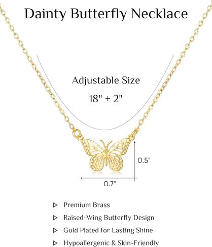 هدايا قلادة فراشة جميلة لابنة حفيدة أخت من الأم أو الجدة Bestie لعيد الميلاد، عيد الميلاد، عيد الحب، تخزين المواد in Kuwait