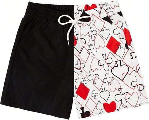 Men's Graphic Print Colorblock Drawstring Waist Active Pocket Shorts in Saudi Arabia