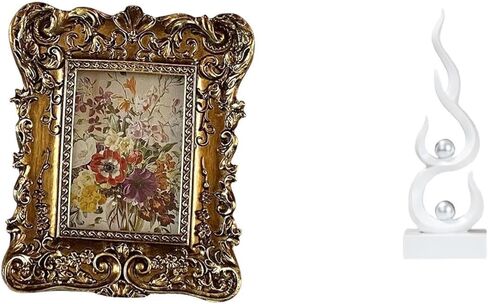 Fenteer إطار الصورة الراتنج الرجعية إطار الصورة الجدول المزخرف الجدار شنقا ديكور المنزل مجردة النحت النار مناسبة لتقديم الهدايا مكاتب المنزل المعيشة R in Kuwait