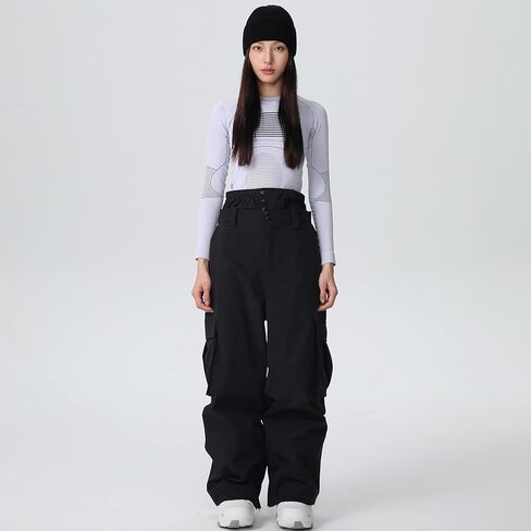 Womens Ski Pants Mens Waterproof Insulated Baggy Snow Pants Loose Cargo Pants Snowboard Pants Winter Outdoor in Saudi Arabia