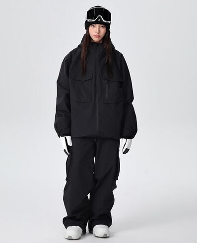 Womens Ski Pants Mens Waterproof Insulated Baggy Snow Pants Loose Cargo Pants Snowboard Pants Winter Outdoor in Saudi Arabia