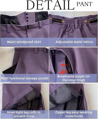 Womens Ski Pants Mens Waterproof Insulated Baggy Snow Pants Loose Cargo Pants Snowboard Pants Winter Outdoor in Saudi Arabia