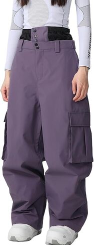 Womens Ski Pants Mens Waterproof Insulated Baggy Snow Pants Loose Cargo Pants Snowboard Pants Winter Outdoor in Saudi Arabia