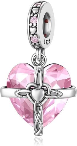 Birthstone Charms 925 Sterling Silver Heart Charms for Bracelets and Necklaces Birthday Day Christmas Gifts For Women in Saudi Arabia