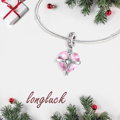 Birthstone Charms 925 Sterling Silver Heart Charms for Bracelets and Necklaces Birthday Day Christmas Gifts For Women in Saudi Arabia