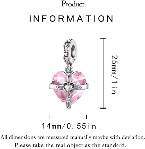 Birthstone Charms 925 Sterling Silver Heart Charms for Bracelets and Necklaces Birthday Day Christmas Gifts For Women in Saudi Arabia