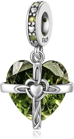 Birthstone Charms 925 Sterling Silver Heart Charms for Bracelets and Necklaces Birthday Day Christmas Gifts For Women in Saudi Arabia