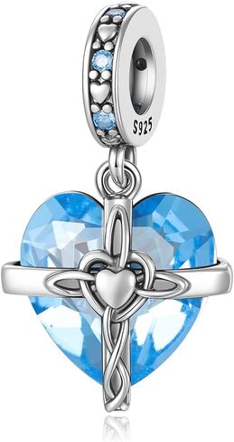 Birthstone Charms 925 Sterling Silver Heart Charms for Bracelets and Necklaces Birthday Day Christmas Gifts For Women in Saudi Arabia