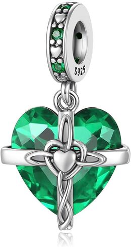 Birthstone Charms 925 Sterling Silver Heart Charms for Bracelets and Necklaces Birthday Day Christmas Gifts For Women in Saudi Arabia