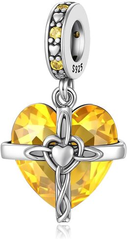Birthstone Charms 925 Sterling Silver Heart Charms for Bracelets and Necklaces Birthday Day Christmas Gifts For Women in Saudi Arabia