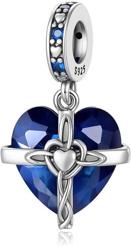 Birthstone Charms 925 Sterling Silver Heart Charms for Bracelets and Necklaces Birthday Day Christmas Gifts For Women in Saudi Arabia