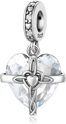 Birthstone Charms 925 Sterling Silver Heart Charms for Bracelets and Necklaces Birthday Day Christmas Gifts For Women in Saudi Arabia