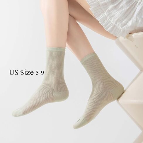 Premium Mulberry Silk Mesh Socks for Women - Breathable, Lightweight, Crew, Soft Summer Wear, Girls, Quiet Luxury in Saudi Arabia