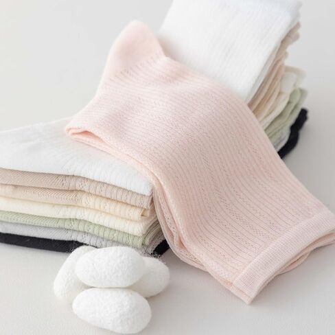 Premium Mulberry Silk Mesh Socks for Women - Breathable, Lightweight, Crew, Soft Summer Wear, Girls, Quiet Luxury in Saudi Arabia