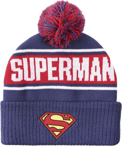 Bioworld Superman Logo & Name Text Blue Cuff Beanie in Kuwait