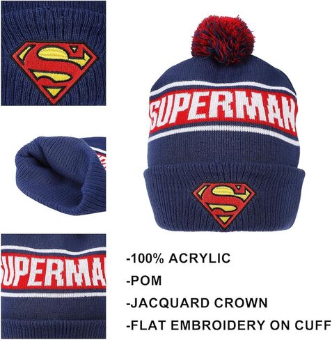 Bioworld Superman Logo & Name Text Blue Cuff Beanie in Kuwait