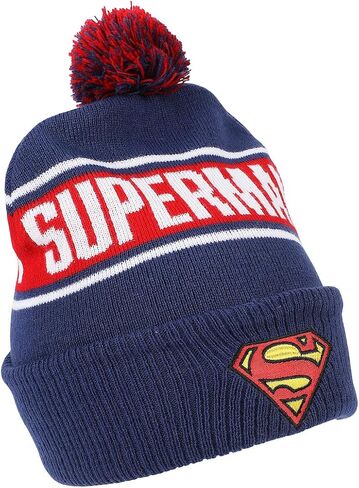 Bioworld Superman Logo & Name Text Blue Cuff Beanie in Kuwait