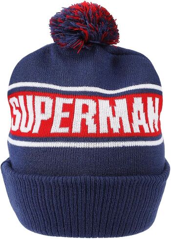 Bioworld Superman Logo & Name Text Blue Cuff Beanie in Kuwait