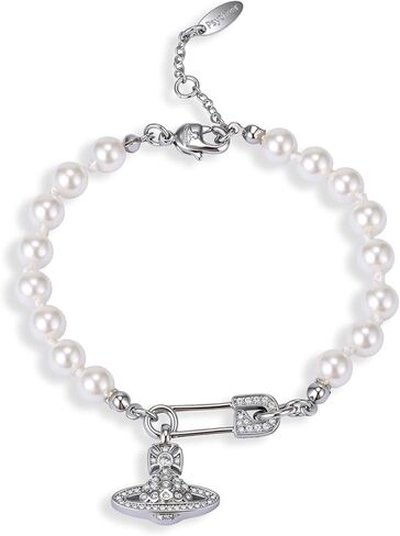 Saturn Pearl Bracelet for Women Planet Jewelry Pin Saturn Accessories for Women Saturn Charm Bracelet with Zirconia, Jewelry Gift for Mother Wife Daughter for Anniversary Birthday in Kuwait