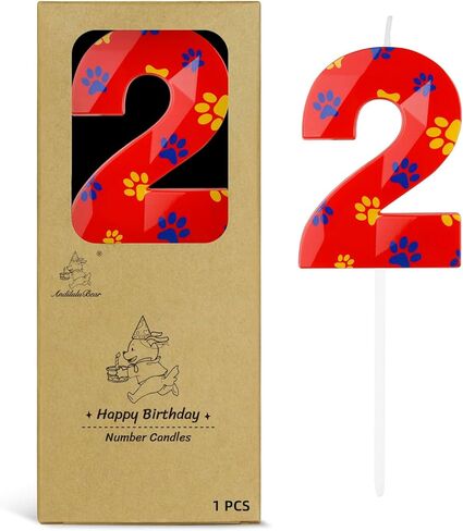 Blue Dog Paw Candles Numeral Birthday Candles Cake Topper Decorations for Boys Girls Blue Themed Birthday Party Supplies (Number 5) in Saudi Arabia