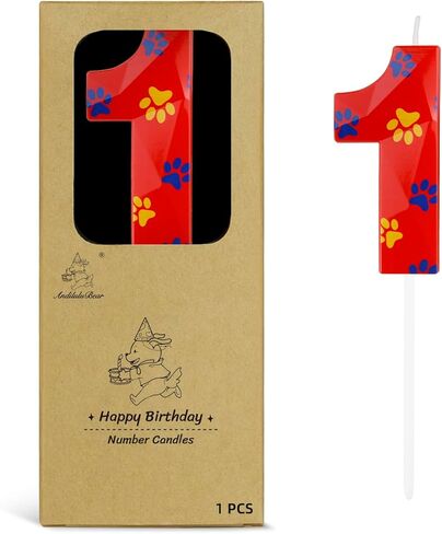 Blue Dog Paw Candles Numeral Birthday Candles Cake Topper Decorations for Boys Girls Blue Themed Birthday Party Supplies (Number 5) in Saudi Arabia