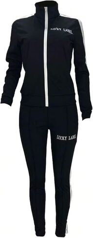 Women's Striped Tracksuits 2 Piece Lounge Outfits Zip Up Sweatshirt and Sweatpants Sets with Pockets S-2XL in Saudi Arabia