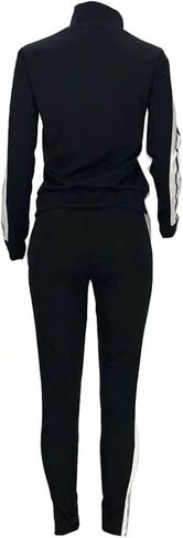 Women's Striped Tracksuits 2 Piece Lounge Outfits Zip Up Sweatshirt and Sweatpants Sets with Pockets S-2XL in Saudi Arabia