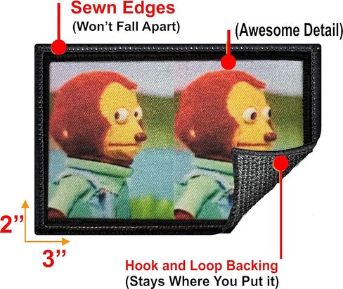 Monkey Stare Meme Morale Patch | Funny Meme Patch by RedheadedTshirts| Monkey Patch for Your Plate Carrier Accessories, Tactical Vest, Gear, Backpack, hat Patch or Rucksack| 2x3 Morale Patch in Saudi Arabia