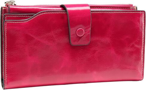 Women's Luxury Genuine Leather RFID Blocking Wallet Large Capacity Clutch with Card Holder (3rose) in Saudi Arabia