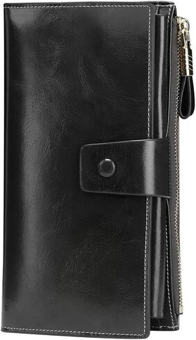 Women's Luxury Genuine Leather RFID Blocking Wallet Large Capacity Clutch with Card Holder (3rose) in Saudi Arabia