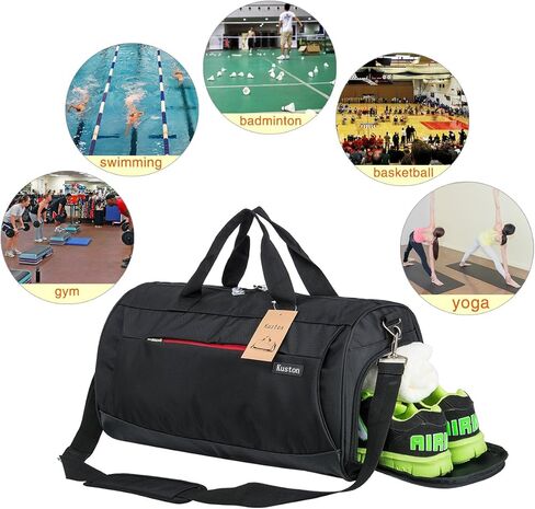 Kuston Sports Small Gym Bag for Men and Women Travel Duffel Bag Workout Bag with Shoes Compartment&Wet Pocket in Saudi Arabia
