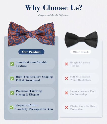 Mens Bow Tie Handkerchief Jacquard Woven Adjustable Pre-Tied Bowties Pocket Square Cufflinks Set with Gift Box in Saudi Arabia