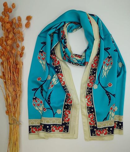 Turkish Scarf - 100% Silk Tulip Design | Luxurious and Comfortable Women’s Scarf in Saudi Arabia