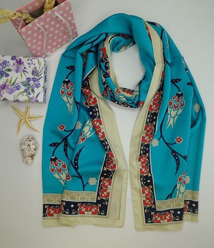 Turkish Scarf - 100% Silk Tulip Design | Luxurious and Comfortable Women’s Scarf in Saudi Arabia
