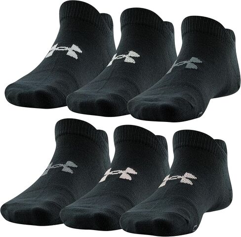 تحت Armor Women's Coursed Cotton No Show Pinister Socks (6 عبوات) ، أسود ، متوسط in Kuwait