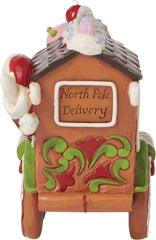 تمثال Enesco Jim Shore Heartwood Creek Gingerbread Christmas Santa in Train Engine - تمثال سانتا من الراتنج الحجري المرسوم يدويًا، تمثال سانتا لديكور المنزل لعيد الميلاد، 4.62 بوصة in Kuwait