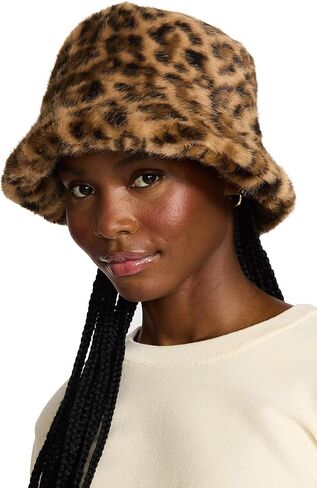 Steve Madden Women's Faux-Fur Bucket Hat, Biscotti in Saudi Arabia