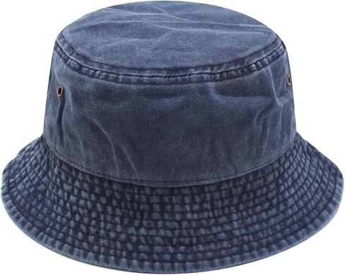 Denim Bucket Hat Trendy Washed Cotton Sun Cap Beach Fisherman Hat for Women Men in Kuwait