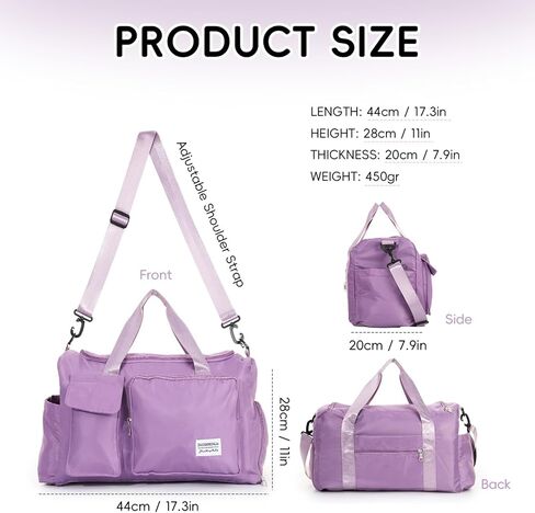 Oweisong Sports Gym Bag for Women Men Travel Duffle Bag Overnight Weekend Handbag Carry On Tote with Shoes Compartment in Saudi Arabia