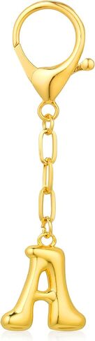VICKHU Gold Plated Bubble Initial Letter Cute Keychain for Women Car Key Purse Decorative Keyring Handbag Charms Fashion in Saudi Arabia